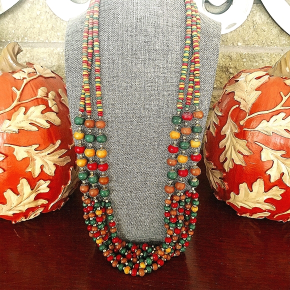Layered, Multi Strand Beaded Necklace - Picture 8 of 13